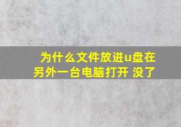 为什么文件放进u盘在另外一台电脑打开 没了